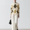 Pull en tricot de coton avec motif argyle Pull en tricot de coton avec motif argyle