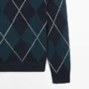 Pull en tricot de coton avec motif argyle Pull en tricot de coton avec motif argyle