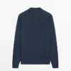 Pull en tricot de coton et laine à col rond Pull en tricot de coton et laine à col rond