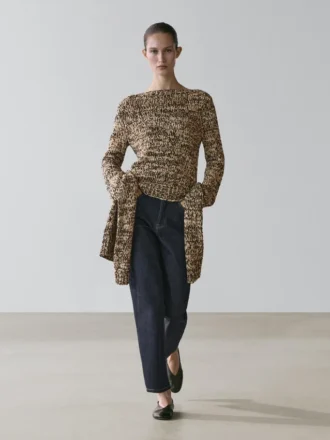 Pull en tricot de coton mélangé Mouline