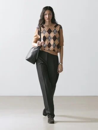 Pull en tricot de coton à motif argyle