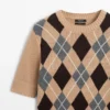 Pull en tricot de coton à motif argyle Pull en tricot de coton à motif argyle