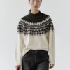 Pull en tricot jacquard en mélange de laine Pull en tricot jacquard en mélange de laine