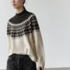 Pull en tricot jacquard en mélange de laine Pull en tricot jacquard en mélange de laine