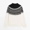 Pull en tricot jacquard en mélange de laine Pull en tricot jacquard en mélange de laine