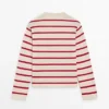 Pull Henley en coton tricoté à rayures Pull Henley en coton tricoté à rayures
