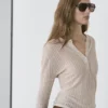 Pull Henley en laine mélangée avec découpes Pull Henley en laine mélangée avec découpes