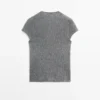 Pull à manches courtes en maille avec dentelle