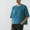 Pull à manches courtes en maille mélangée d&rsquo;alpaga