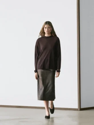 Pull oversize en maille mélangée laine