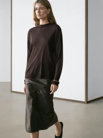 Pull oversize en maille mélangée laine