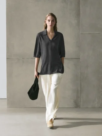 Pull oversize en maille mélangée soie et laine