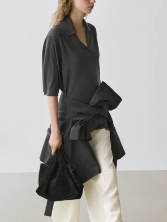 Pull oversize en maille mélangée soie et laine