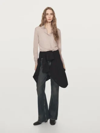 Pull polo en tricot de laine
