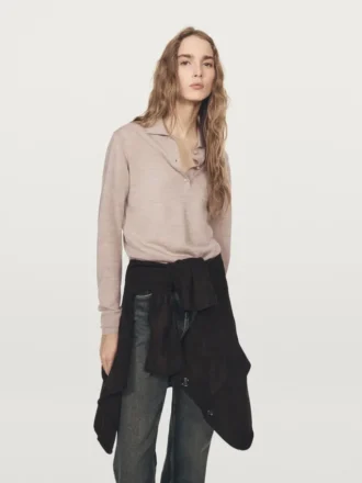 Pull polo en tricot de laine