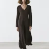 Robe en maille de coton mélangé contrastée Robe en maille de coton mélangé contrastée