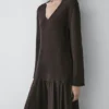 Robe en maille de coton mélangé contrastée Robe en maille de coton mélangé contrastée