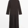 Robe en maille de coton mélangé contrastée Robe en maille de coton mélangé contrastée