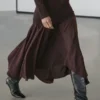 Robe en tricot de laine mélangée avec détails contrastés Robe en tricot de laine mélangée avec détails contrastés