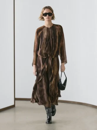 Robe fluide à imprimé animalier