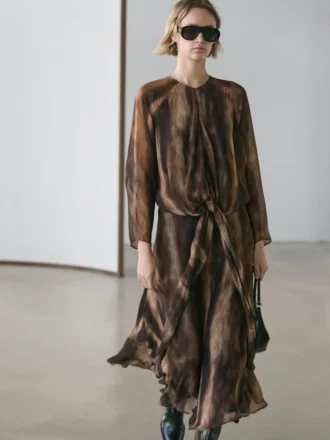 Robe fluide à imprimé animalier