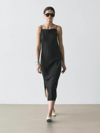 Robe mi-longue 100 % lin