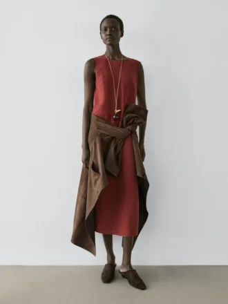 Robe mi-longue 100 % lin