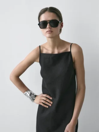 Robe mi-longue 100 % lin