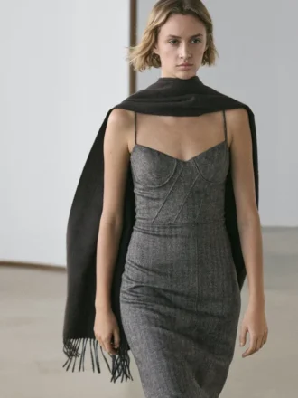 Robe mi-longue à bretelles