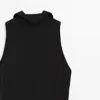 Robe mi-longue à col licou avec nœud
