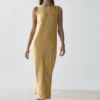 Robe midi en lin à dos nu Robe midi en lin à dos nu