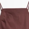Robe midi en lin mélangé extensible à bretelles