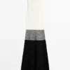 Robe midi en tricot contrasté 100 % coton Robe midi en tricot contrasté 100 % coton