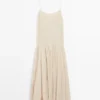 Robe midi fluide avec détails plissés