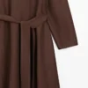 Robe midi fluide en mélange de lin avec ceinture