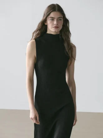 Robe midi plissée à volants
