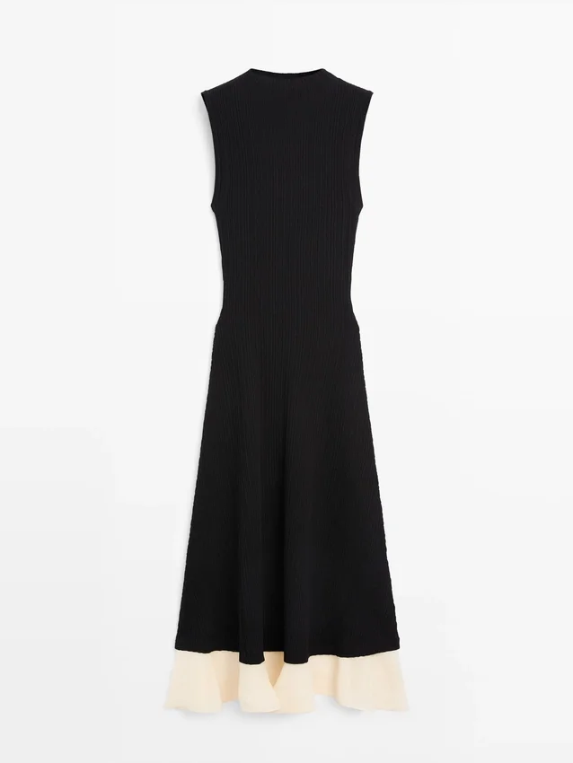 Robe midi plissée à volants Robe midi plissée à volants