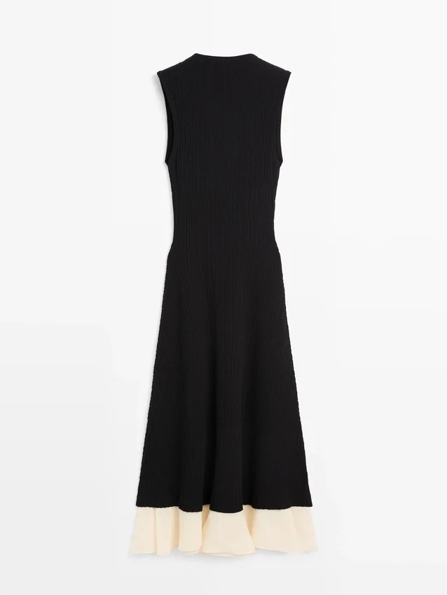 Robe midi plissée à volants Robe midi plissée à volants