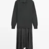 Robe polo en maille contrastée Robe polo en maille contrastée
