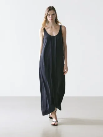 Robe évasée fluide à bretelles