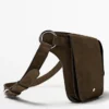 Sac banane à double compartiment en cuir refendu Sac banane à double compartiment en cuir refendu