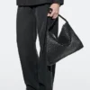 Sac à bandoulière en cuir tressé de taille moyenne Sac à bandoulière en cuir tressé de taille moyenne