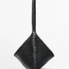 Sac à bandoulière en cuir tressé de taille moyenne Sac à bandoulière en cuir tressé de taille moyenne