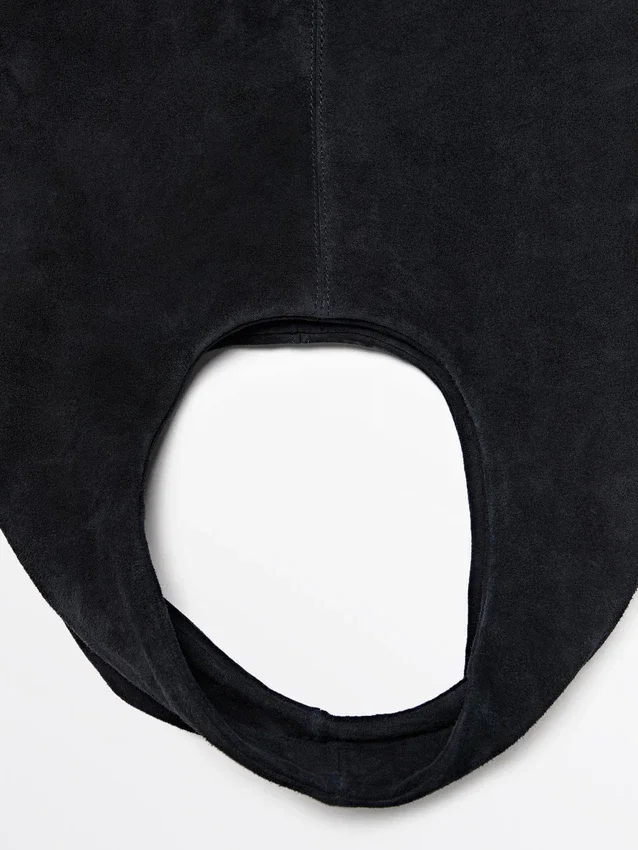 Sac cabas moyen en cuir refendu Sac cabas moyen en cuir refendu
