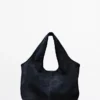 Sac cabas moyen en cuir refendu Sac cabas moyen en cuir refendu