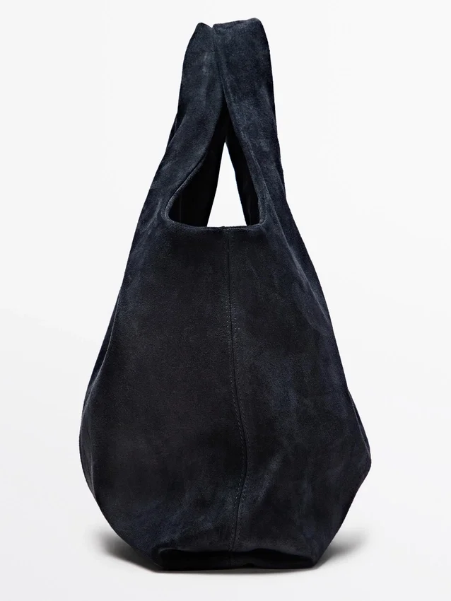 Sac cabas moyen en cuir refendu Sac cabas moyen en cuir refendu