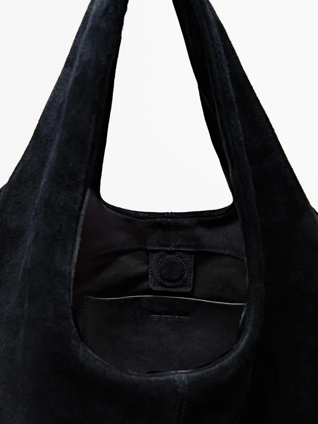 Sac cabas moyen en cuir refendu Sac cabas moyen en cuir refendu
