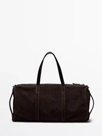 Sac de voyage en cuir suédé