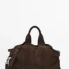Sac de voyage en cuir suédé Sac de voyage en cuir suédé