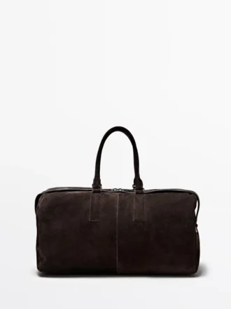 Sac de voyage en cuir suédé